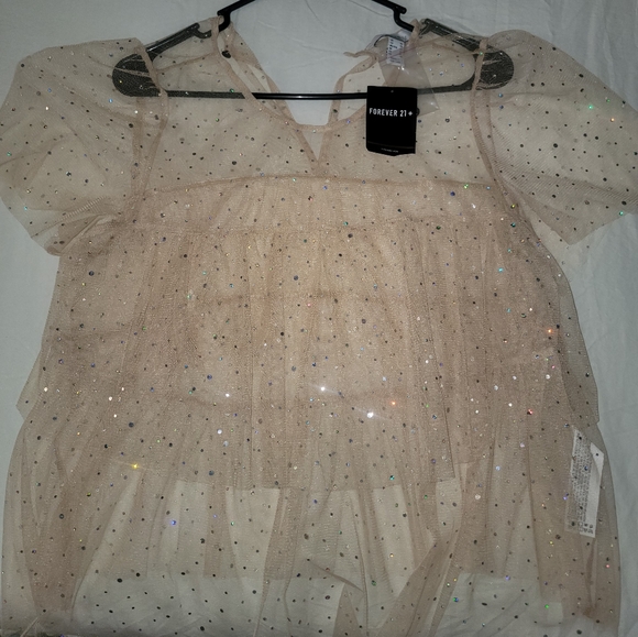Forever 21 Beige Tulle Top - Picture 5 of 6